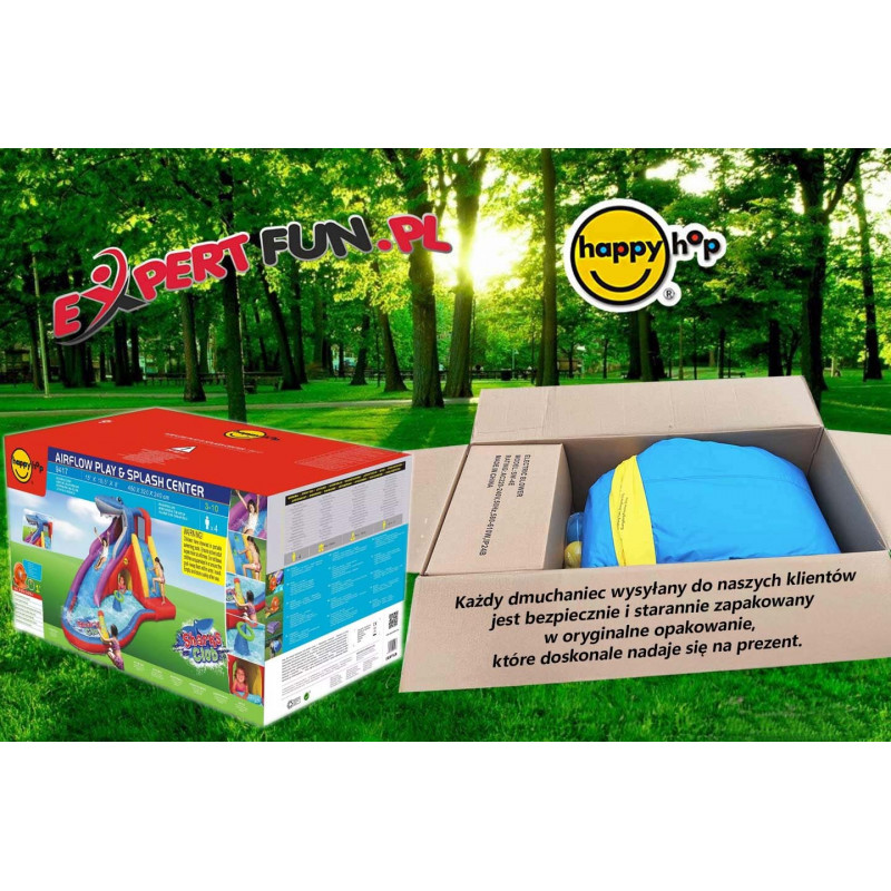 Dmuchana zjeżdżalnia wodna Happy Hop - Shark czerwony Dmuchana zjeżdżalnia wodna Happy Hop - Shark czerwony