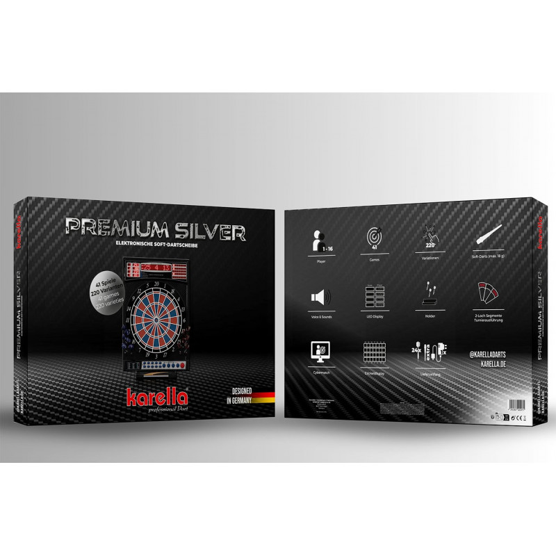 Elektroniczna tarcza do darta Karella Premium Silver Elektroniczna tarcza do darta Karella Premium Silver