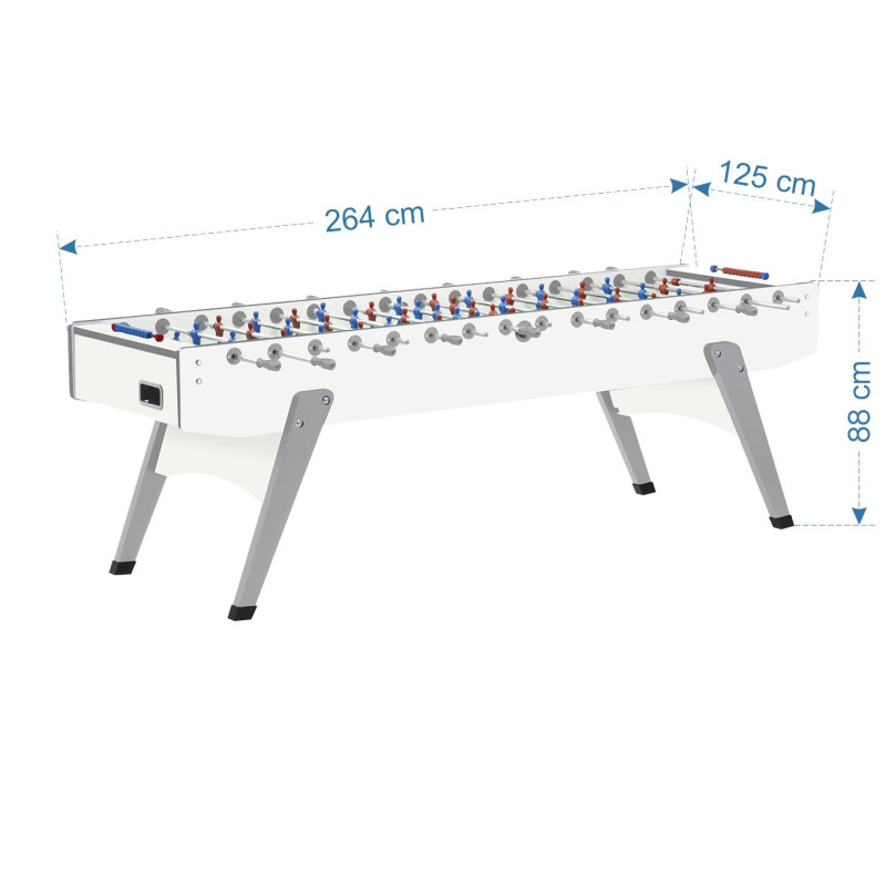 Piłkarzyki Garlando - XXL Pure White dla 8 graczy - Drążki przelotowe Piłkarzyki Garlando - XXL Pure White dla 8 graczy - Drążki przelotowe