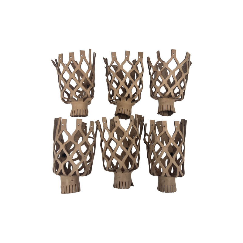 Skórzane siatki bilardowe z naturalnej skóry - komplet 6 sztuk