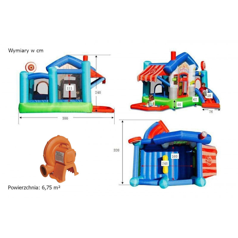Dmuchany domek - Happy Store - Happy Hop - wymiary Dmuchany domek - Happy Store - Happy Hop - wymiary