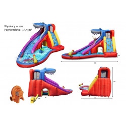 wymiary dmuchana zjeżdżalnia wodna Happy Hop - Shark czerwony wymiary dmuchana zjeżdżalnia wodna Happy Hop - Shark czerwony