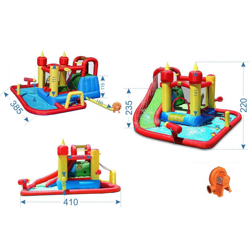 Dmuchany basen ze zjeżdżalnią i armatką - HappyHop - Funland Dmuchany basen ze zjeżdżalnią i armatką - HappyHop - Funland