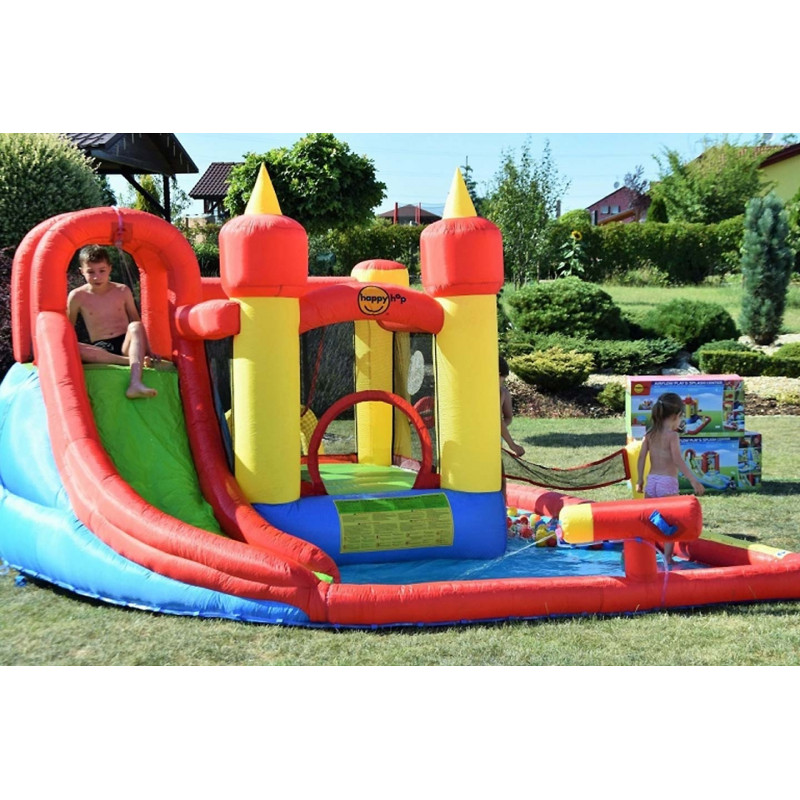 Dmuchany basen ze zjeżdżalnią i armatką - HappyHop - Funland Dmuchany basen ze zjeżdżalnią i armatką - HappyHop - Funland