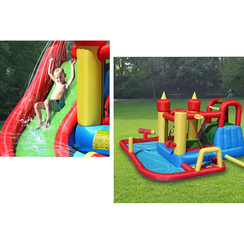 Dmuchany basen ze zjeżdżalnią i armatką - HappyHop - Funland Dmuchany basen ze zjeżdżalnią i armatką - HappyHop - Funland