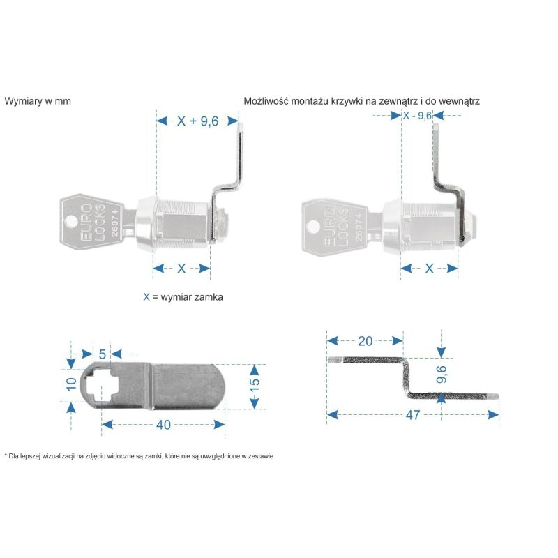 Krzywki do zamków - standard