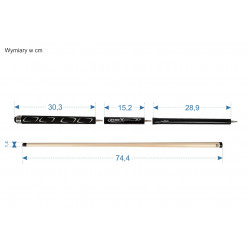 Kij Players PureX HXT-P1 - Break-Jump-Cue w kolorze czarnym Kij Players PureX HXT-P1 - Break-Jump-Cue w kolorze czarnym