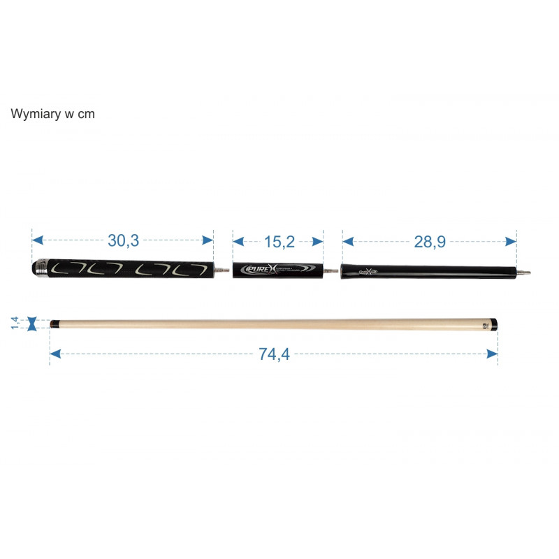 Kij Players PureX HXT-P1 - Break-Jump-Cue w kolorze czarnym Kij Players PureX HXT-P1 - Break-Jump-Cue w kolorze czarnym