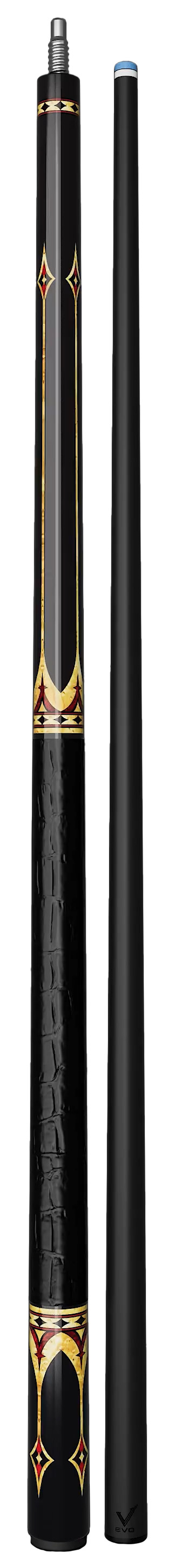 Kij bilardowy 2-cz- EVO Crown Royal Black - Black Leather Wrap MAX 9.jpg